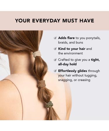 Kitsch Recycled Nylon Polka Dot Medium Hair Ties - Pack of 12 | No Damage Hair Elastics | Black Hair Bands for Thick & Thin Hair | Ponytail Holders | Hair Accessories for Girls - Buy Online on GoSupps.com