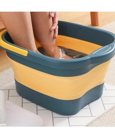 Rongweiwang Foldable Foot Bath Massage Bucket - Easy to Clean Wearable TPE Design for Home or Travel - Light Blue - Buy Online on GoSupps.com