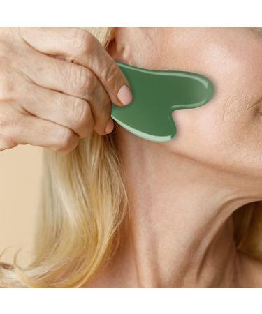 4 Pcs Green Guasha Massage Tool for SPA Acupuncture Therapy - Facial Gua Sha Board for Trigger Point Treatment - Buy Online on GoSupps.com