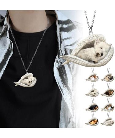 RJSQAQE Dog Trailer Necklace - Cute Sleeping Dog & Angel Acrylic Design | Perfect Dog Memorial Gift for Dog Moms & Lovers - Buy Online on GoSupps.com