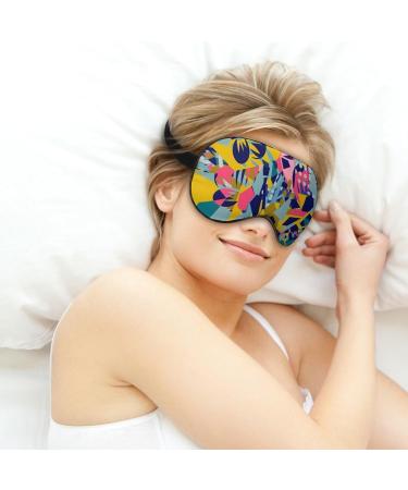 Hand Drawn Abstract Floral Sleep Mask - Adjustable Strap, Blocks Light - Unisex Eye Cover for Sleeping, Travel, and Nap - Buy Online on GoSupps.com