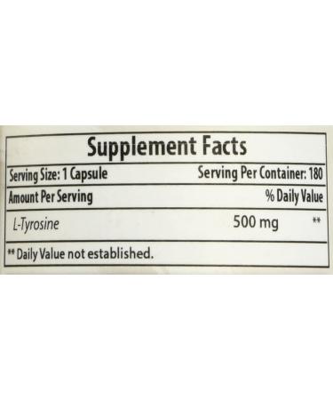Best Naturals L-Tyrosine 500mg 180 Capsules - Supports Mental Alertness, Energy, Focus & Glandular Balance - Buy Online on GoSupps.com