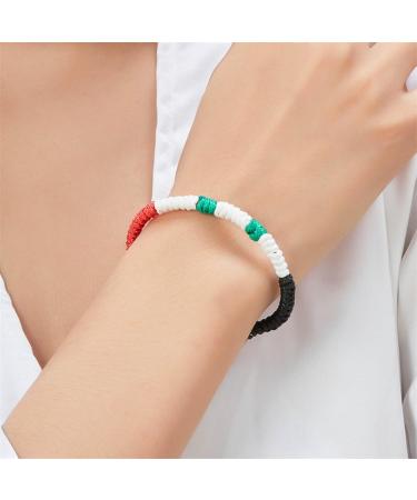 VSILAY LIANXUE ISR PLE Flag Pendant Bracelet - Friendship Hand Chain Advocate for Peace Bangled Couples Woven Accessories - Buy Online on GoSupps.com