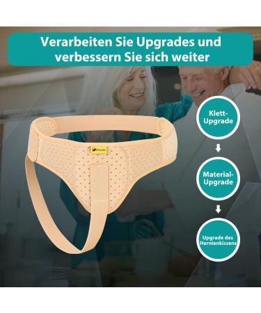 Tenbon Inguinal Hernia Belts for Men - Adjustable Medical Support Hip Belt - Removable Beige Bandage for Sports Hernia Protection (Size M) - Buy Online on GoSupps.com