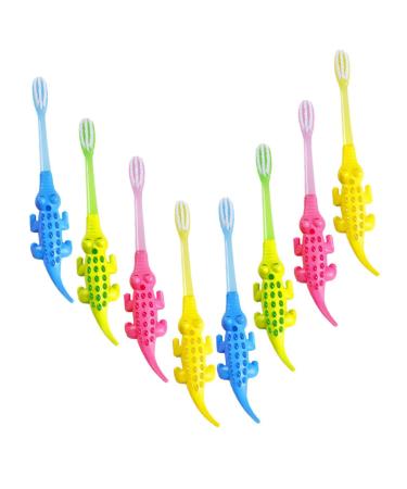 Homsfou 8st Cartoon-Tier-toothbrush Children's toothbrush children toothbrush baby massaging toothbrush wooden toothbrush toothbrush toothbrush small head small animals pp