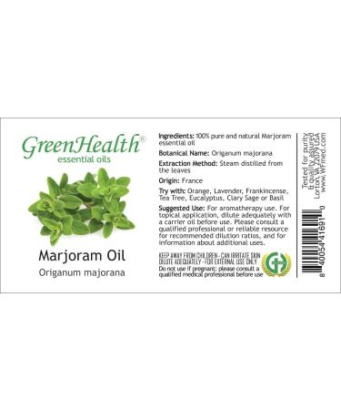 GreenHealth Marjoram Essential Oil 4 fl oz (118 ml) Glass Bottle w/Cap 100% Pure - Buy Online on GoSupps.com