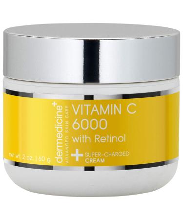Dermedicine Vitamin C 6000 with Retinol Super Charged Cream 2oz 2 Ounce (Pack of 1)