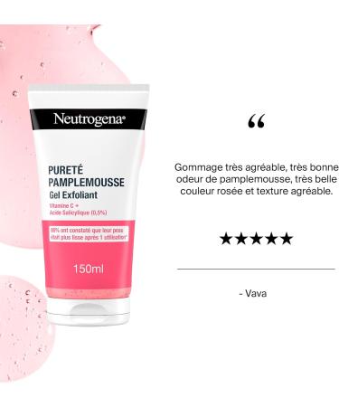 Neutrogena Gel Exfoliant Puret Pamplemousse (tube de 150 ml) Nettoyant visage la vitamine C et acide salicylique (0 5%) 96% ont constat que leur peau tait plus lisse apr s 1 utilisation* el Exfoliant Puret Pamplemousse Nettoyant visage la vitamine C et ac - Buy Online on GoSupps.com