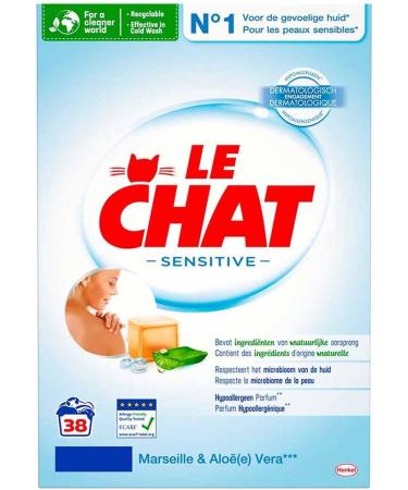 Le Chat Sensitive Washing Powder - Marseille and Aloe Vera - Economy Pack 4 x 38 washes - Buy Online on GoSupps.com