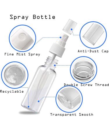 6 x 100ml Refillable Fine Spray Bottles - Transparent Plastic Atomizer for Travel Cosmetics & Kitchen - Buy Online on GoSupps.com