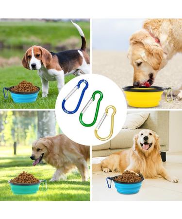 Lomug 3-Piece Foldable Travel Dog Bowl Set - 350ml Safe Bowls for Cats & Dogs - Includes Carabiners - Yellow Light Green Light Blue - Buy Online on GoSupps.com
