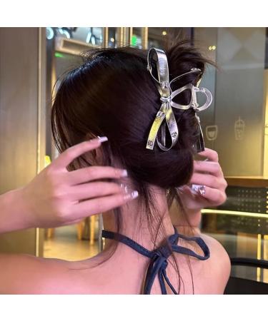 Hair Clip Silver Light Luxury Bow Clasp Clip Small and High End Design Back Head Spoon Shark Clip Hairpin Headwear Party Hair Decorations (Color : FJ4438) - Buy Online on GoSupps.com