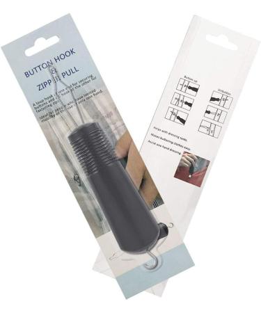 SoulQ Button Hook Zipper Pull Helper - Wide Handle Grip Dressing Aid Tool for Arthritis - Shirt Dress Clothes Pant Coat Snap Buttoner - Buy Online on GoSupps.com