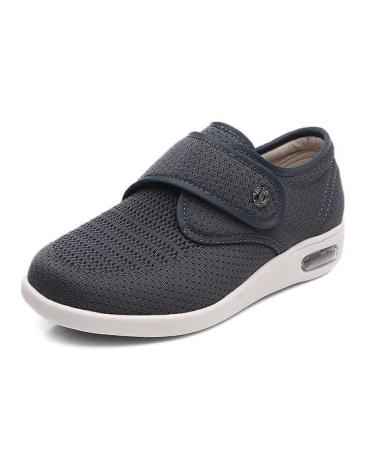 MNSSRN Edema Diabetic Walking Shoes Casual Ladies Adjustable Breathable Convenient Orthopedic Sneakers 6 Grey