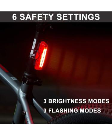 Bike Tail Light USB Rechargeable - Super Bright LED Rear Bicycle Light | 6 Lighting Modes for Road & Mountain Cycling Safety (Red) - Buy Online on GoSupps.com
