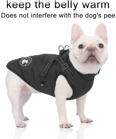 Shop Luowan Waterproof Dog Coat for French Bulldogs - Warm Vest with Dishes in Various Sizes (L Black) | Perfect Small Dog Jacket - Buy Online on GoSupps.com