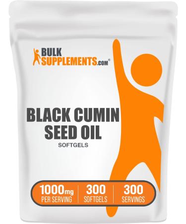 BULKSUPPLEMENTS.COM Black Cumin Seed Oil Softgels - Blackseed Oil - Nigella Sativa - Black Seed Oil Pills - Nigella Sativa Capsules - 1000mg of Black Cumin Seeds Oil per Softgel (300 Softgels) 300 Count (Pack of 1)