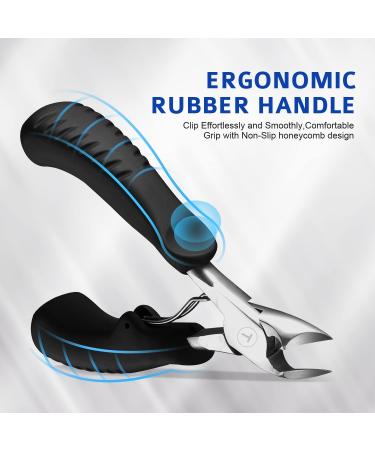 Kaasage Podiatrist Toenail Clippers for Thick Nails - Surgical Stainless Steel, Sharp Curved Blades, Anti-Slip Handle - Professional Nail Cutter for Men, Women, Seniors - Modern Design - Buy Online on GoSupps.com