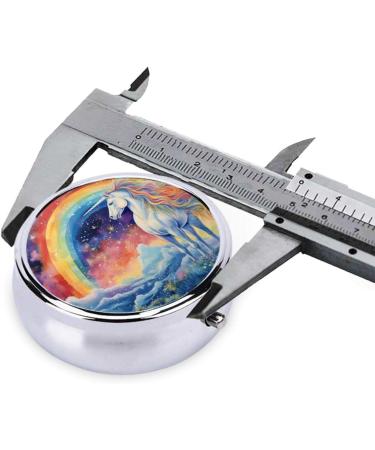 Buy Rainbow Cute Unicorn Portable Metal Pill Box | 3-Compartment Travel-Friendly Design | Ideal for Small Pills | International Shipping Available - Buy Online on GoSupps.com