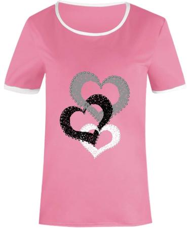 Deepclaoto Women's Short-Sleeved O Neck Crop Top - Pink - Small - Buy Online on GoSupps.com