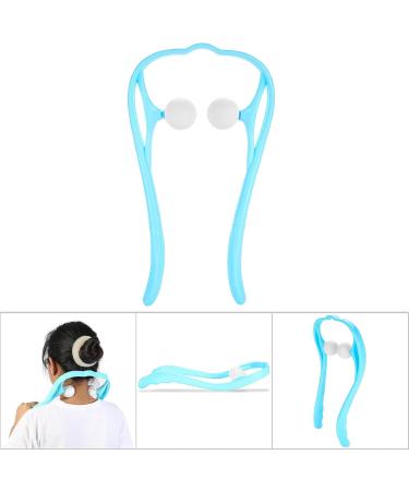 Neck Scooter Ball Massage Device - Relieve Shoulder Neck & Back Pain | Premium Self-Massage Tool (Blue) - Buy Online on GoSupps.com