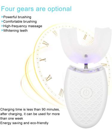 U-Shaped Electric Sonic Toothbrush for Adults | Wireless Charging Tooth Cleaner with Cold Light Teeth Whitening | Oral Care Tool for Travel & Home - White - Buy Online on GoSupps.com