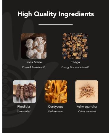 Ancient Extracts Decaf Mushroom Coffee Alternative | Caffeine-Free Blend of Mushrooms and Root Extracts | Lions Mane, Chaga, Cordyceps, Ashwagandha, Maca Root | 240g - Buy Online on GoSupps.com