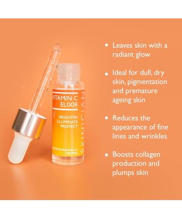 Skinician Vitamin C Elixir - With Vitamin E Grapeseed Oil And Avocado Oil - Serum For Brightened & Nourished Skin Non-Greasy - Anti-aging Collagen Formula - Cruelty Free & Vegan Friendly (15ml) - Buy Online on GoSupps.com