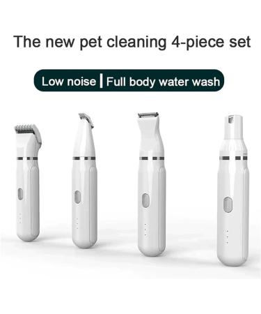 Petstyle Pro 4 Different Blades Lettuce Pets Grooming Set Pet Style 4 Different Blades 4 in 1 Cordless Electric Trimmer Dog Grooming Kit Low Noise Pet Clippers for Dog Grooming Paws Eyes Nails (White) - Buy Online on GoSupps.com