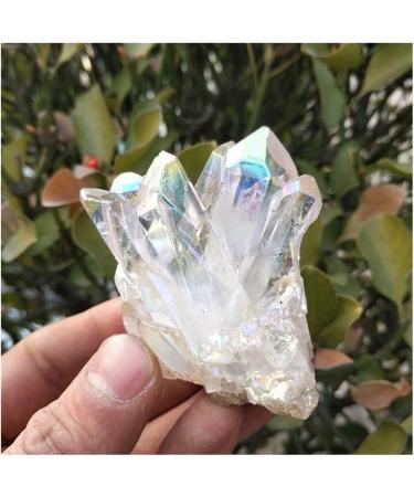 Health & Household Natural White Angel Aura Crystal Cluster Electroplating Titanium Coating Quartz Cluster Stone - Buy Online on GoSupps.com