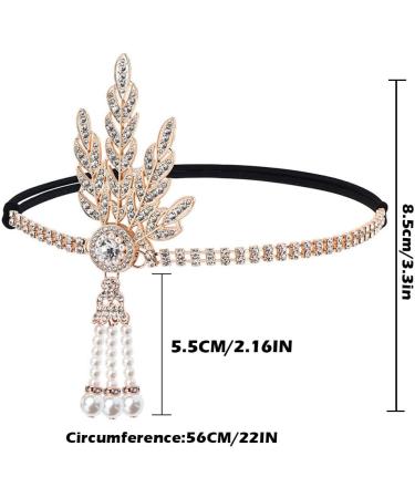 JUSTUSNX Gatsby Crystal Headband 1920s Flapper Headband pearl Rhinestone Headband Party Supplies for Women and Girls (A) - Buy Online on GoSupps.com