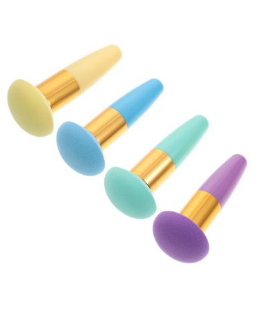 FRCOLOR 4pcs Beauty Stick Blush Brush Mushroom Makeup Sponge Foundation Sponge Loose Powder Puffs Sponge Stick Face Powder Triangle Makeup Sponges Small Powder Puff Hairy Dry Puff Emulsion 1 Count (Pack of 1) As Shown 1