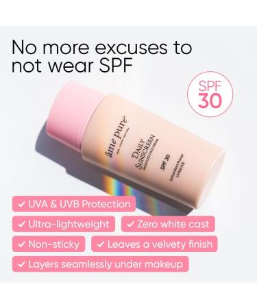 Ame Pure Daily Face Sunscreen - Weightless Face SPF Sun Cream - Susncreen With No White Cast And Stickiness - 50 ml Sun Cream SPF 30 - Sunrise to Sunset Confidence: Suncream for Healthy Glowing Skin! - Buy Online on GoSupps.com