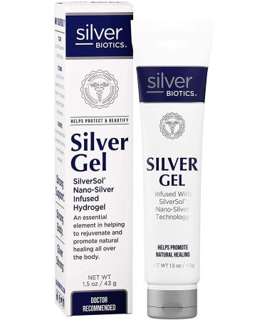 American Biotech Labs Silver Biotics Patented Multivalent SilverSol 20 PPM Soothing Skin Gel | Versatile 1.5 oz for Skin Comfort and Wellness 1.5 Ounce (Pack of 1)