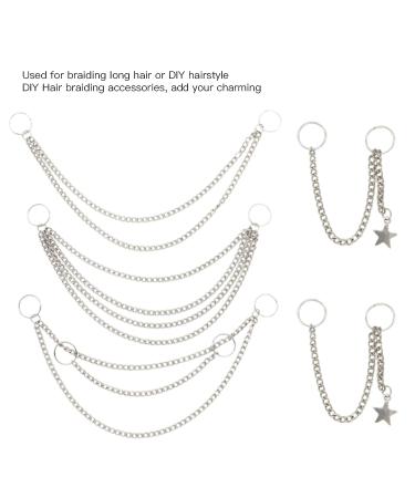 5PCS Hip Hop Punk Style Hair Braid Chain Rings | Hair Accessories for Women - Buy Online on GoSupps.com