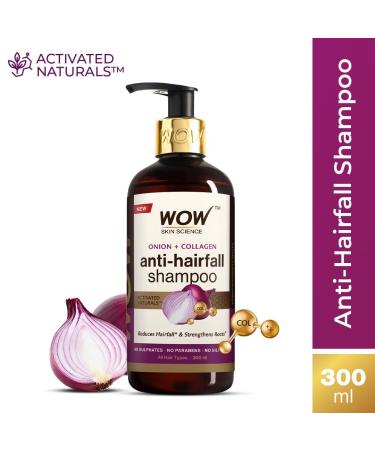 Onion & Collagen Anti-Hairfall Shampoo - Reduces Hairfall Strengthens Roots Nourishes Scalp - 10.14 Fl Oz | New & Improved Formula for Thick Shiny Hair - Buy Online on GoSupps.com
