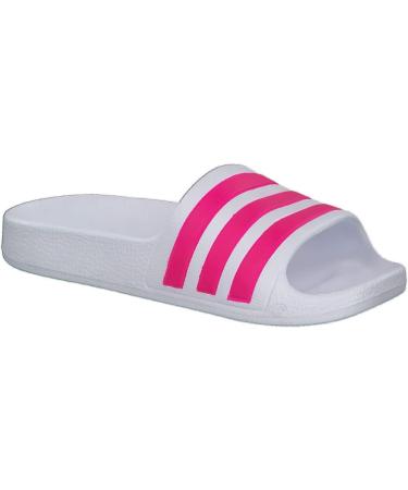 Adidas Unisex Kinder Adilette Aqua Slides - Kids Sandal 29 EU - Ftwr White/Real Magenta | International Shipping Available - Buy Online on GoSupps.com
