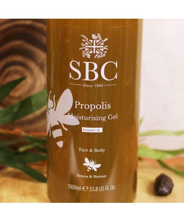 SBC Propolis Moisturising Gel 1000ml | Lightweight Gel Moisturiser for Face and Body | Nurturing Propolis Gel for Sensitive Skin | 1L Pack - Buy Online on GoSupps.com