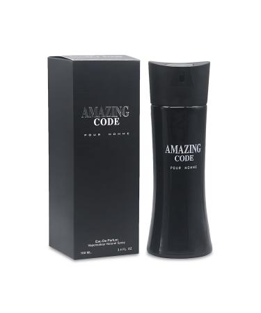 Amazing Code Men's Cologne Bold Scent Eau de Toilette 3.4 Fl Oz Perfume for Men Every Day Used Amazing Code 3.4 Fl Oz (Pack of 1)