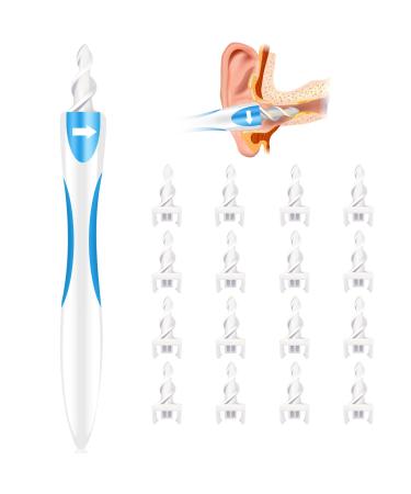 q Grips Earwax Remover 2023 Ear Wax Removal Tool Reusable and Washable Soft Silicone Tips for Deep Cleaner Earwax Ear Wax Removal Kit with 16 Pcs Replacement Heads Ear Cleaner for Adult and Kids