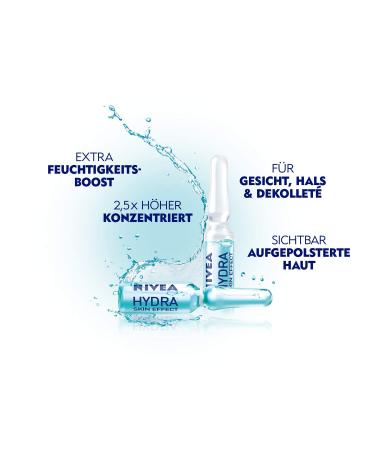NIVEA Hydra Skin Effect 7 Days Ampoules - Concentrated Facial Care Cure with Hyaluron for Radiant Skin - Buy Online on GoSupps.com