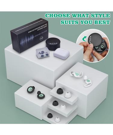 Reusable Silicone Ear Plugs for Noise Reduction - 2 Pairs for Sleeping, Travel, and Noise Sensitivity - 21dB Noise Cancelling - Includes 6 Ear Tips (S/M/L) - Black/Green - Buy Online on GoSupps.com