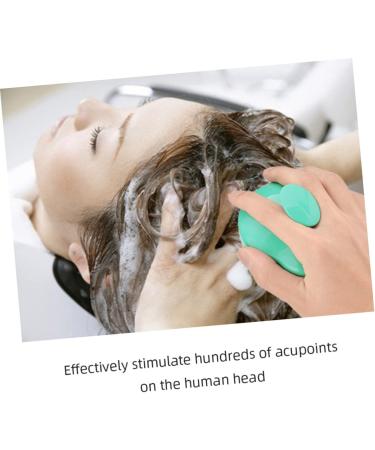 Foytoki Head Scalp Massage Brush Silicone Hair Cleaning Tool for At-Home Relaxation | 9.5x7cm Green International Shipping - Buy Online on GoSupps.com