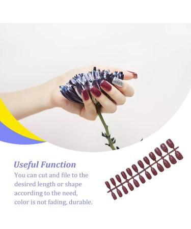 Dajidafu Women Glitter False Nails Artificial Press On Detachable Manicure Tools Shinny Pointed Ultrathin Full Cover Patch Pink - Buy Online on GoSupps.com