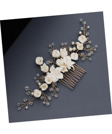 Ipetboom Tiara Polymer Clay Crystal Head Ornaments Flower Hair Comb Mori Hair Comb The Flowers Hairpin Bridal Headdress Bridal Hair Accessory Crystal Hair Comb Headgear Hair up Bride Hanfu - Buy Online on GoSupps.com