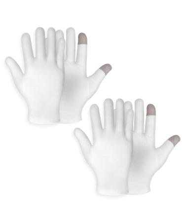 2 Pair Medium Touch Screen Moisturizing Gloves White Cotton Moisturizing Gloves for Overnight Bedtime Heal Eczema Sleeping Lotion Hand Spa Treatment Gloves Repair Rough Cracked Dry Chapped Hands Skin - Buy Online on GoSupps.com