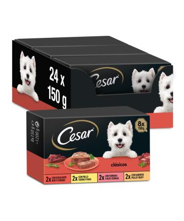 Cesar wet feed for dogs selection of the classics in pate multipack (3 x 8 cups x 150 g) Selection of the classics in pate 3 x 8 150 g (24 Pack)