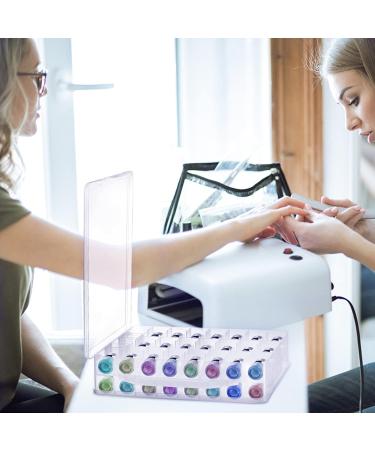 Foraineam Double Sided Clear Nail Polish Organizer Box - Holds 48 Bottles with Adjustable Dividers - Nail Tools Holder Case - 2 Pieces - Buy Online on GoSupps.com