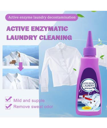 Active Enzyme Laundry Stain Remover Garment Stubborn Stain Cleaner Oil Remover Clothes Stain Remover Cleaner Emergency Stain Rescue Stain Remover 120ml - Buy Online on GoSupps.com