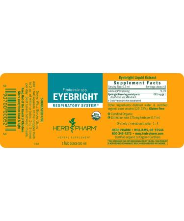 Herb Pharm Organic Eyebright Extract - Respiratory Support | 1 oz - Buy Online on GoSupps.com